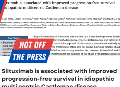 Siltuximab is associated with improved progression-free survival in iMCD
