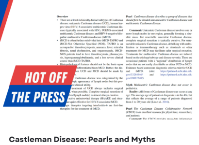Castleman Disease: Pearls and Myths