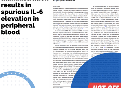 Siltuximab administration results in spurious IL-6 elevation in peripheral blood